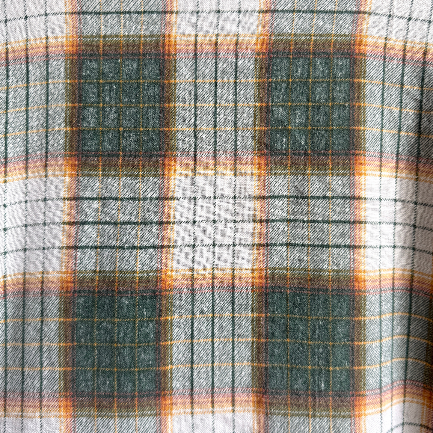 Vintage 1970s Green & White Shadow Plaid Button Up Shirt - Shop ThreadCount Vintage Co.