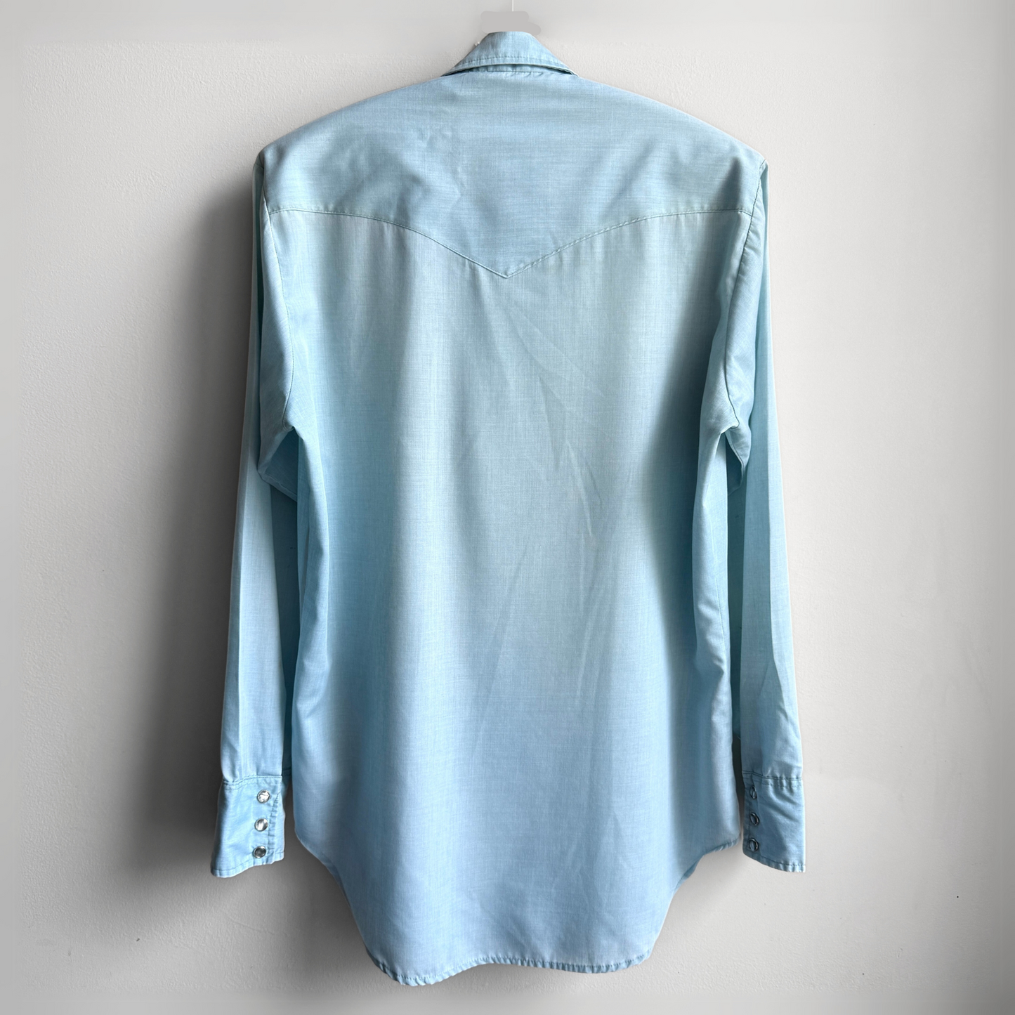 Vintage 1970s Blue Pearl Snap Western Wear Button Up Shirt - Shop ThreadCount Vintage Co.
