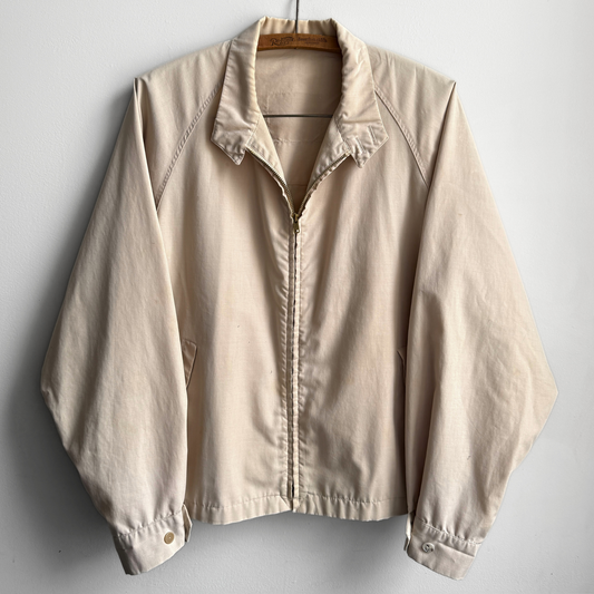 1970s Light Cream Calibre Cloth Harrington Jacket  - Shop ThreadCount Vintage Co.