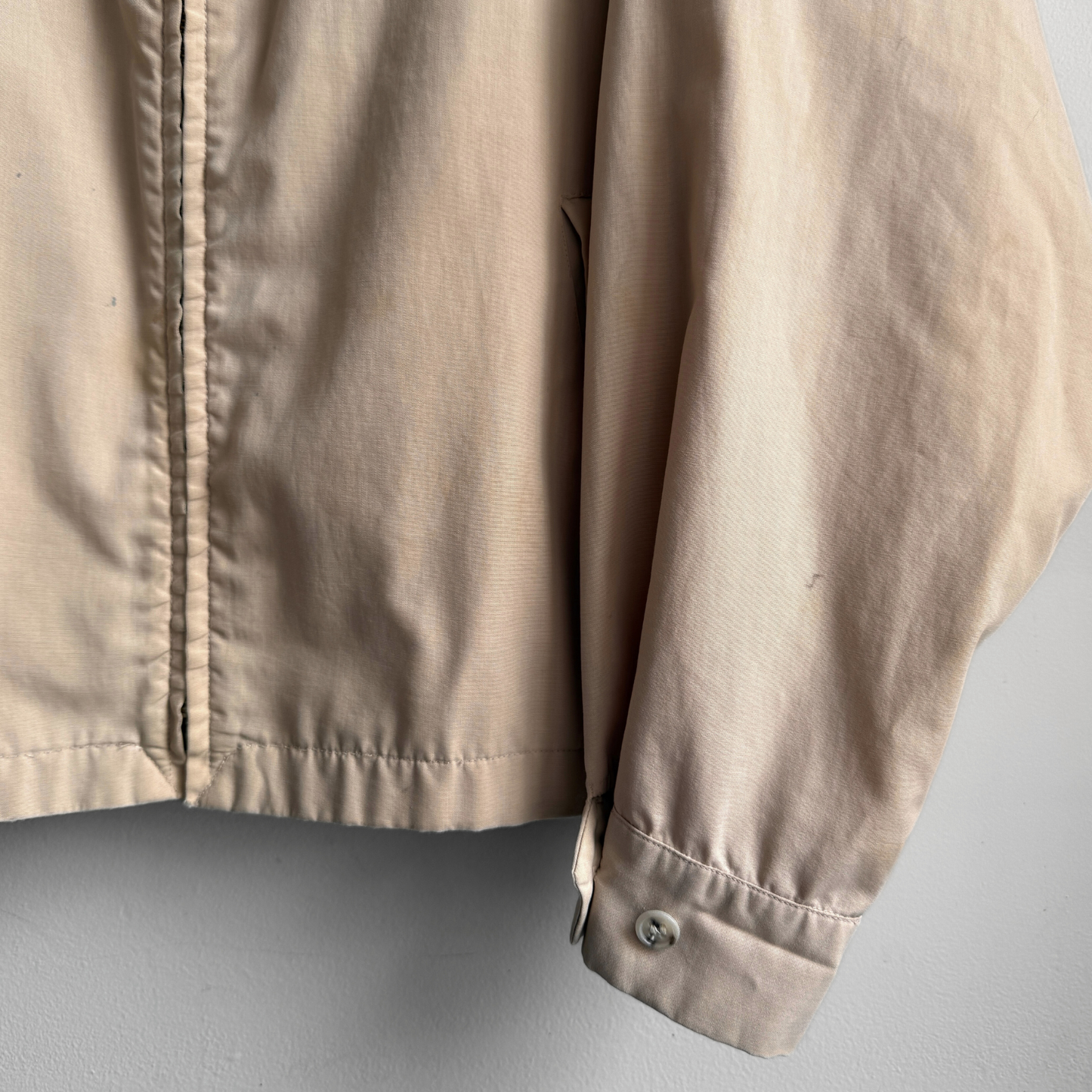 1970s Light Cream Calibre Cloth Harrington Jacket - Shop ThreadCount Vintage Co.