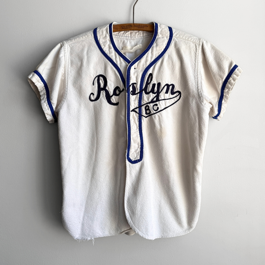1940s Roslyn BC Chain Stitch Baseball Jersey  - Shop THREADCOUNT Vintage Co.