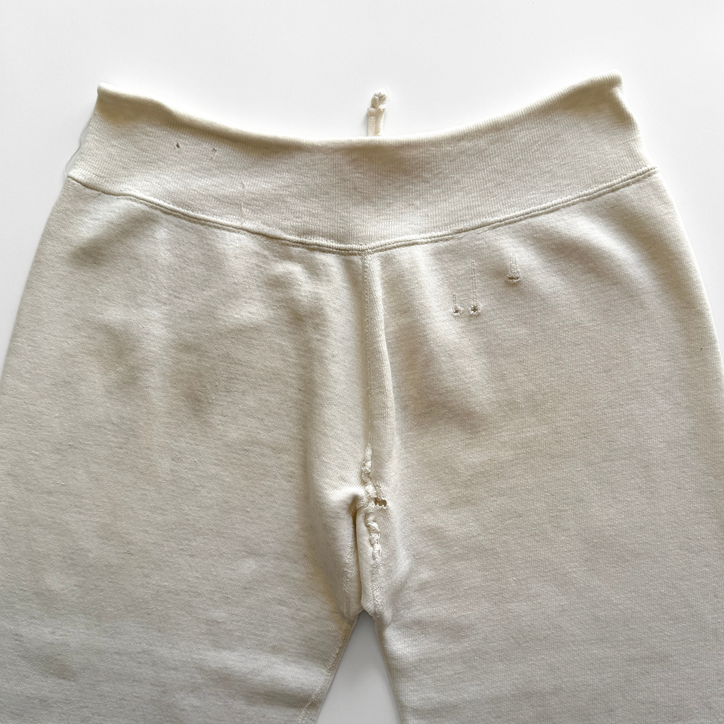 1950s White Cotton Expansion Gusset Sweatpants - Shop ThreadCount Vintage Co.