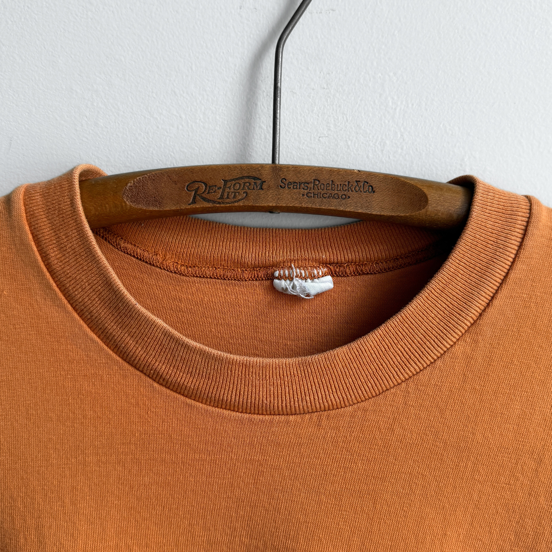 1960s Orange Blank Selvedge Pocket Tee  - Shop THREADCOUNT Vintage Co.