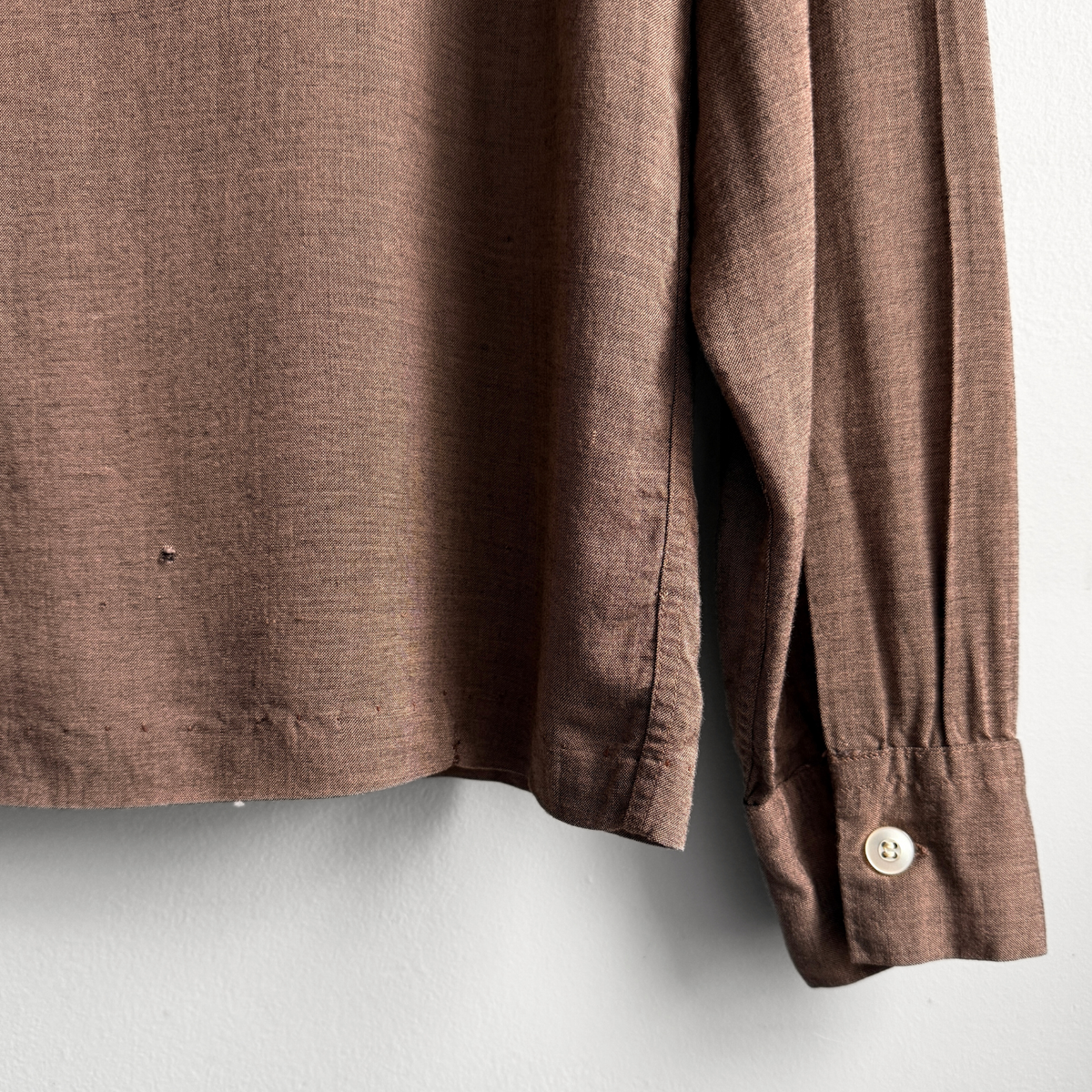 1950s Brown & Black Split Front Rayon Shirt - Shop THREADCOUNT Vintage Co.