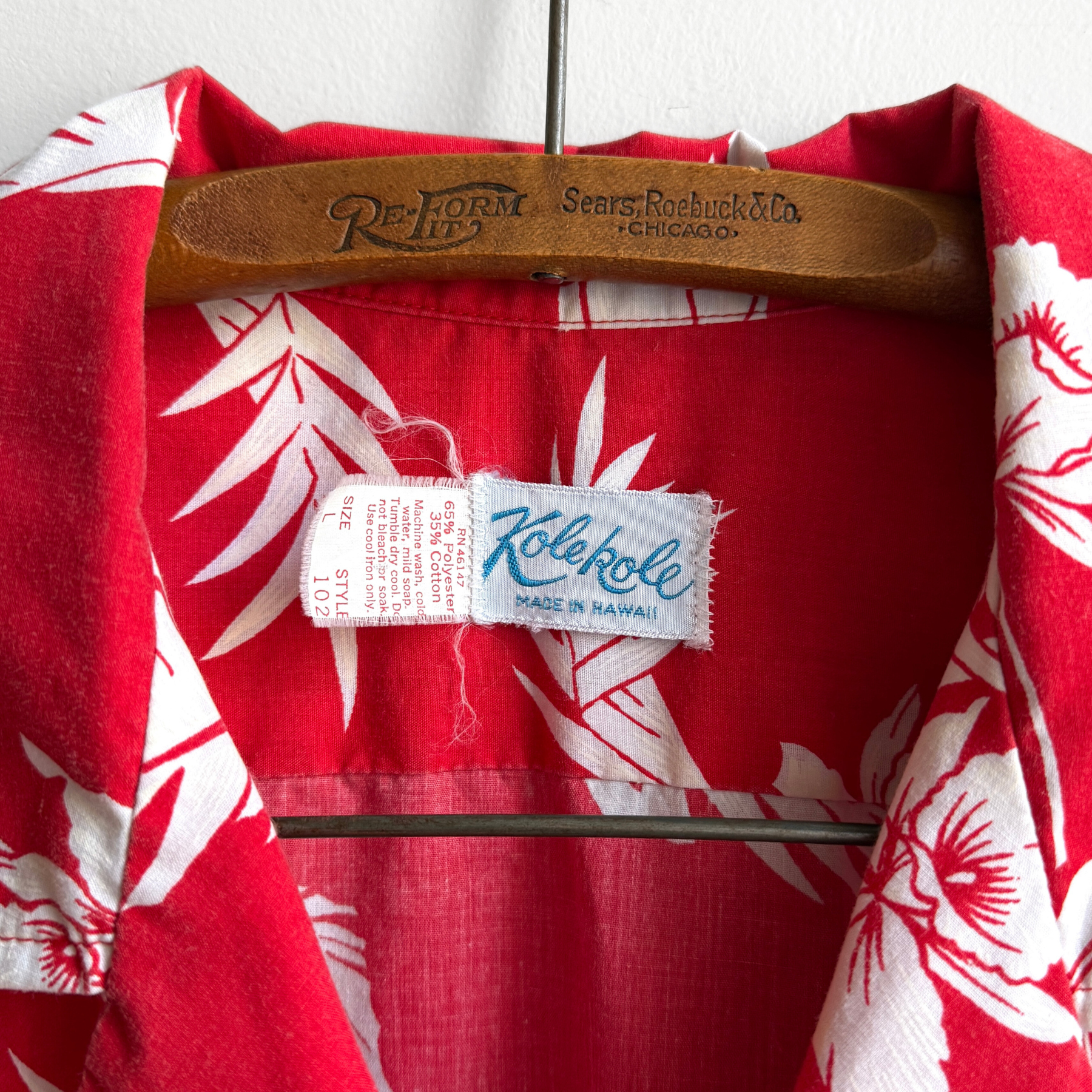 1970s Red Floral Print Cotton Hawaiian Shirt  - Shop THREADCOUNT Vintage Co.