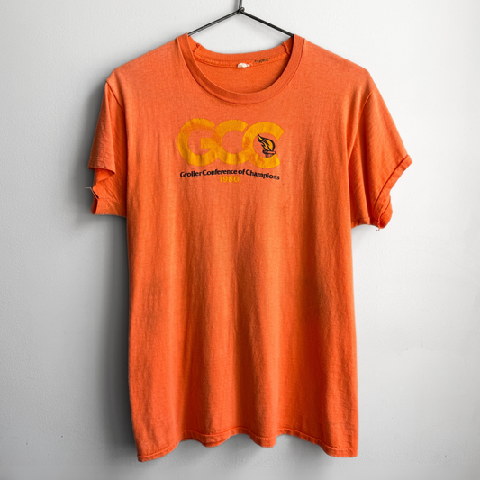 1980s Orange Sun Faded Grolier Graphic Tee