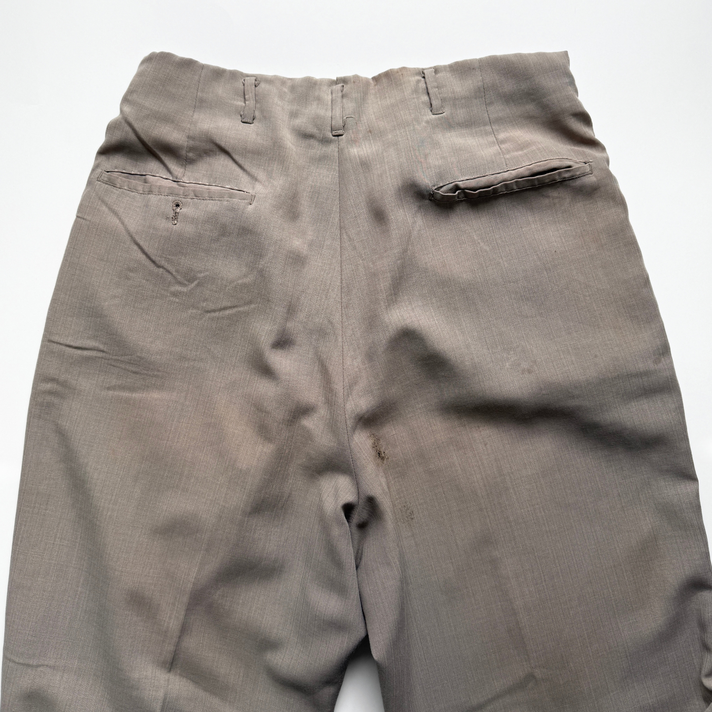 1950s Grey Rayon Drop Loop Dress Pants (32)