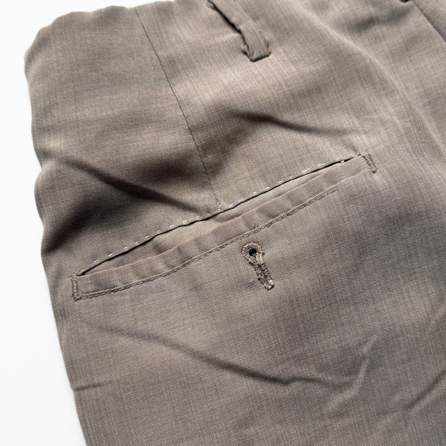 1950s Grey Rayon Drop Loop Dress Pants (32)