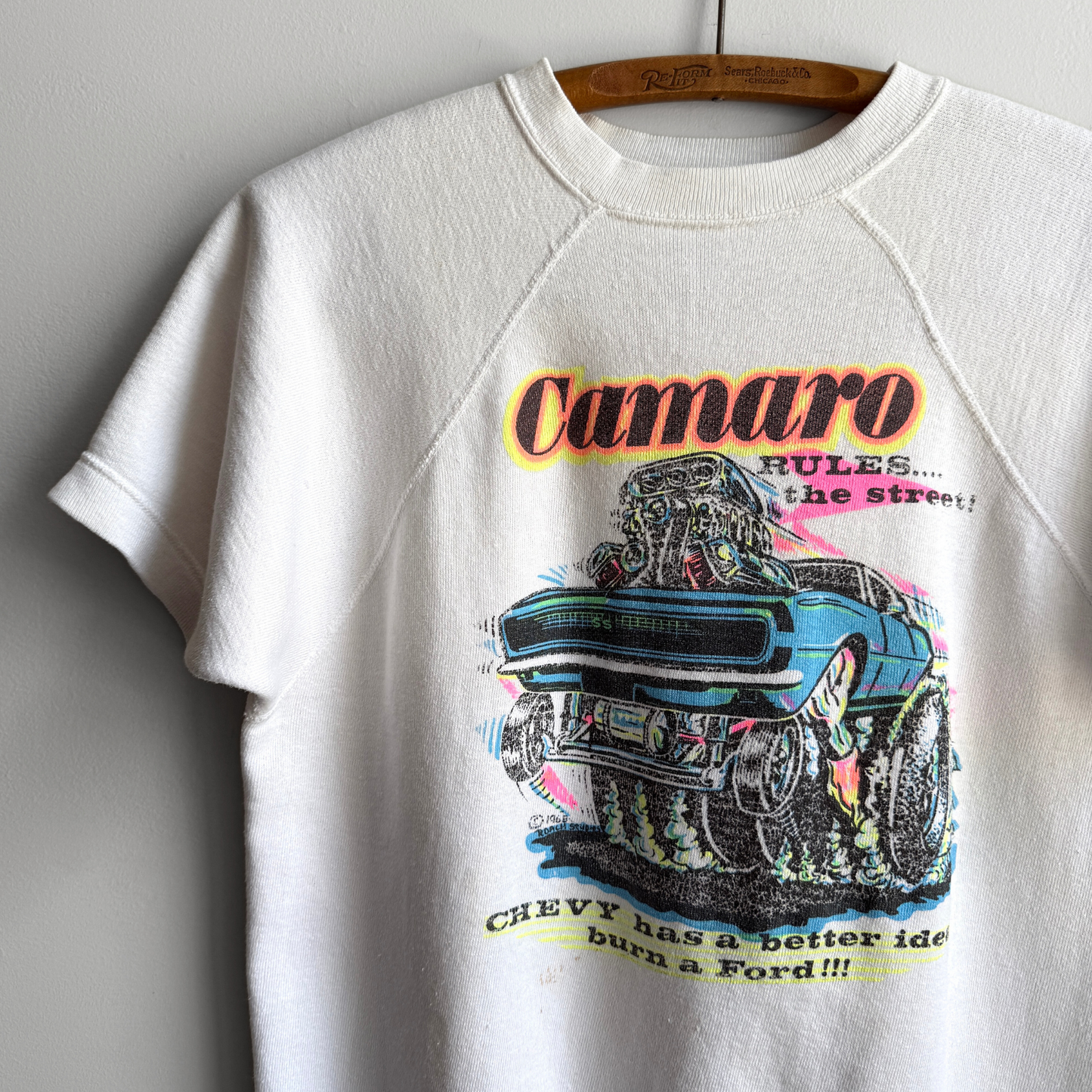 1968 Chevy Camaro Iron-on Short Sleeve Sweatshirt