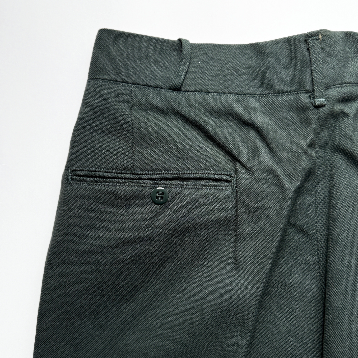 1970s U.S. Army Green Wool Serge Dress Pants