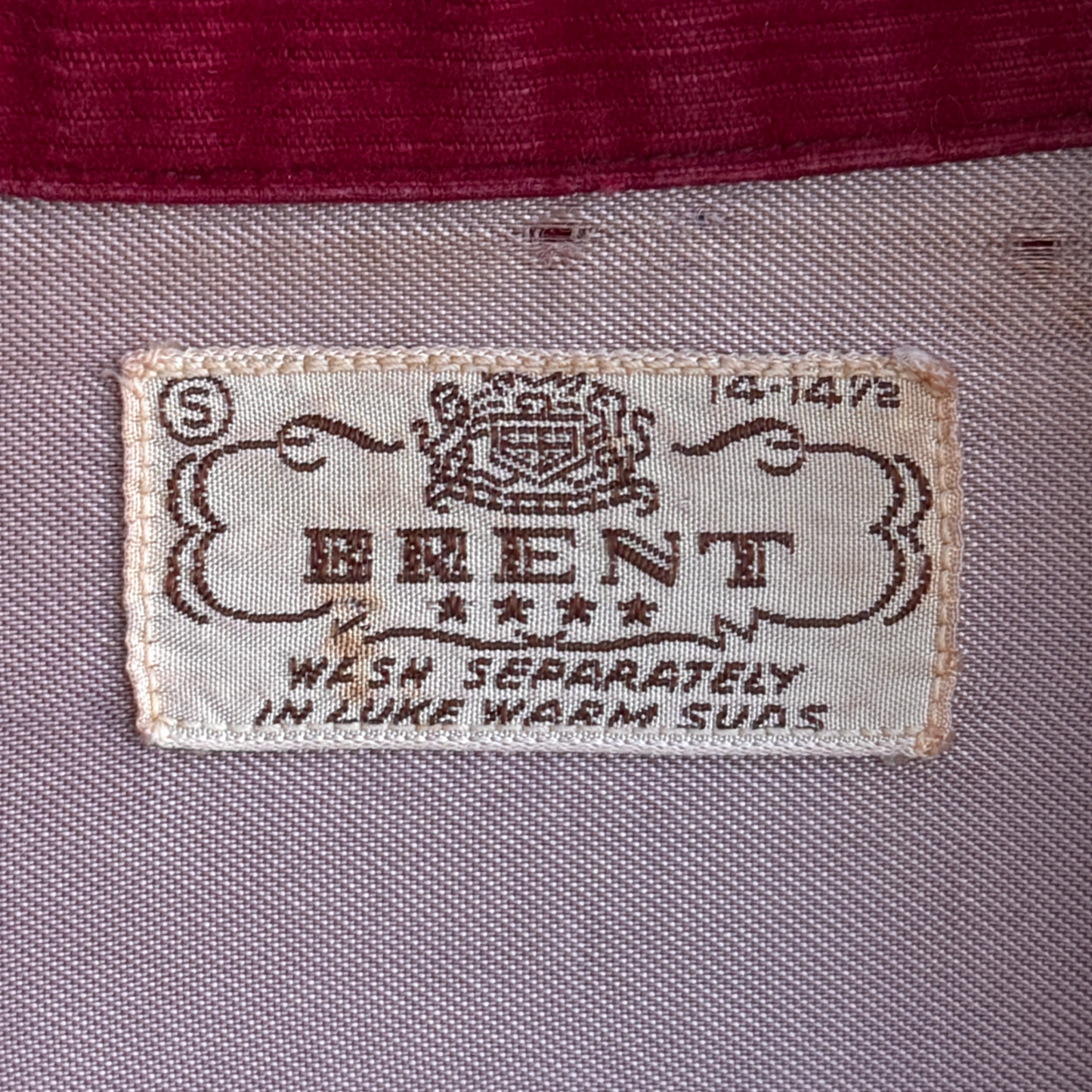 1950s Red Corduroy Loop Collar Shirt
