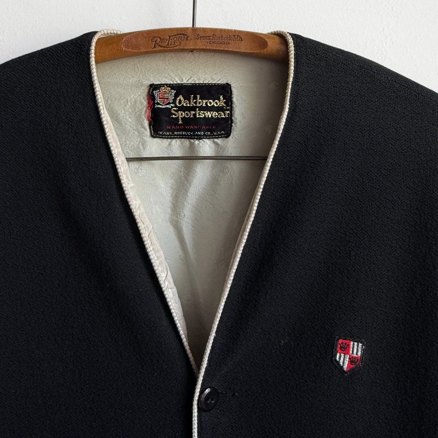 1960s Oakbrook Sportswear Black Cardigan Jac