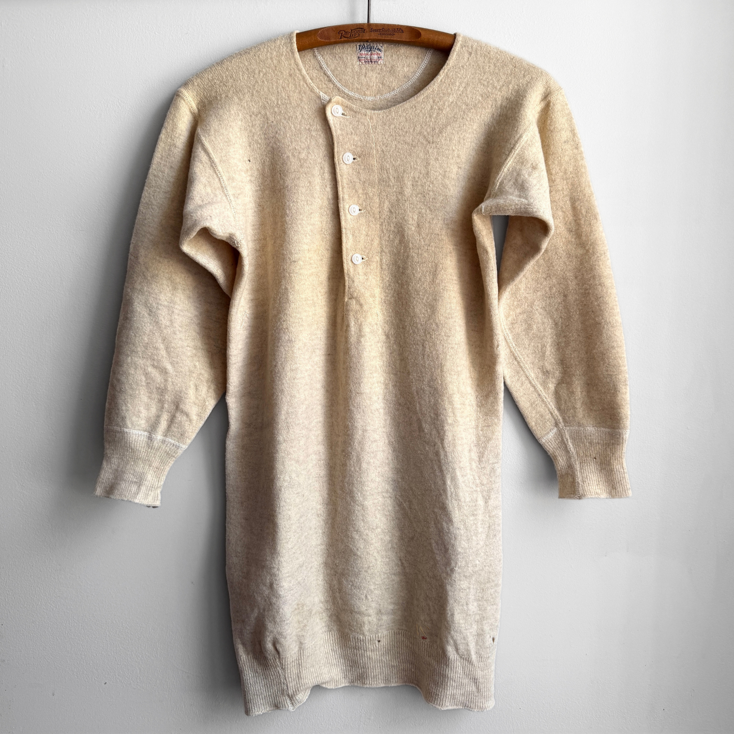 1940s Pilgrim Wool Henley Thermal