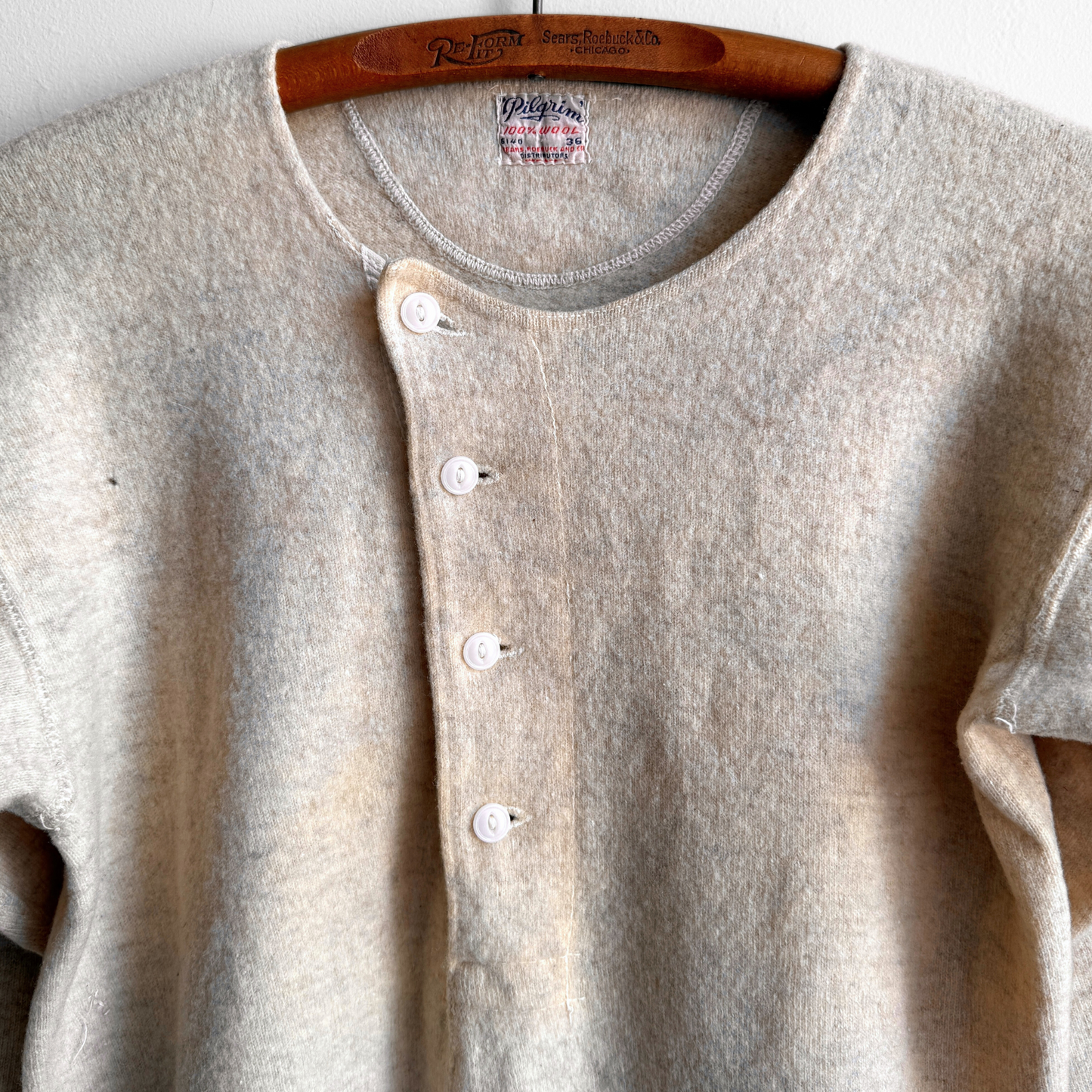 1940s Pilgrim Wool Henley Thermal