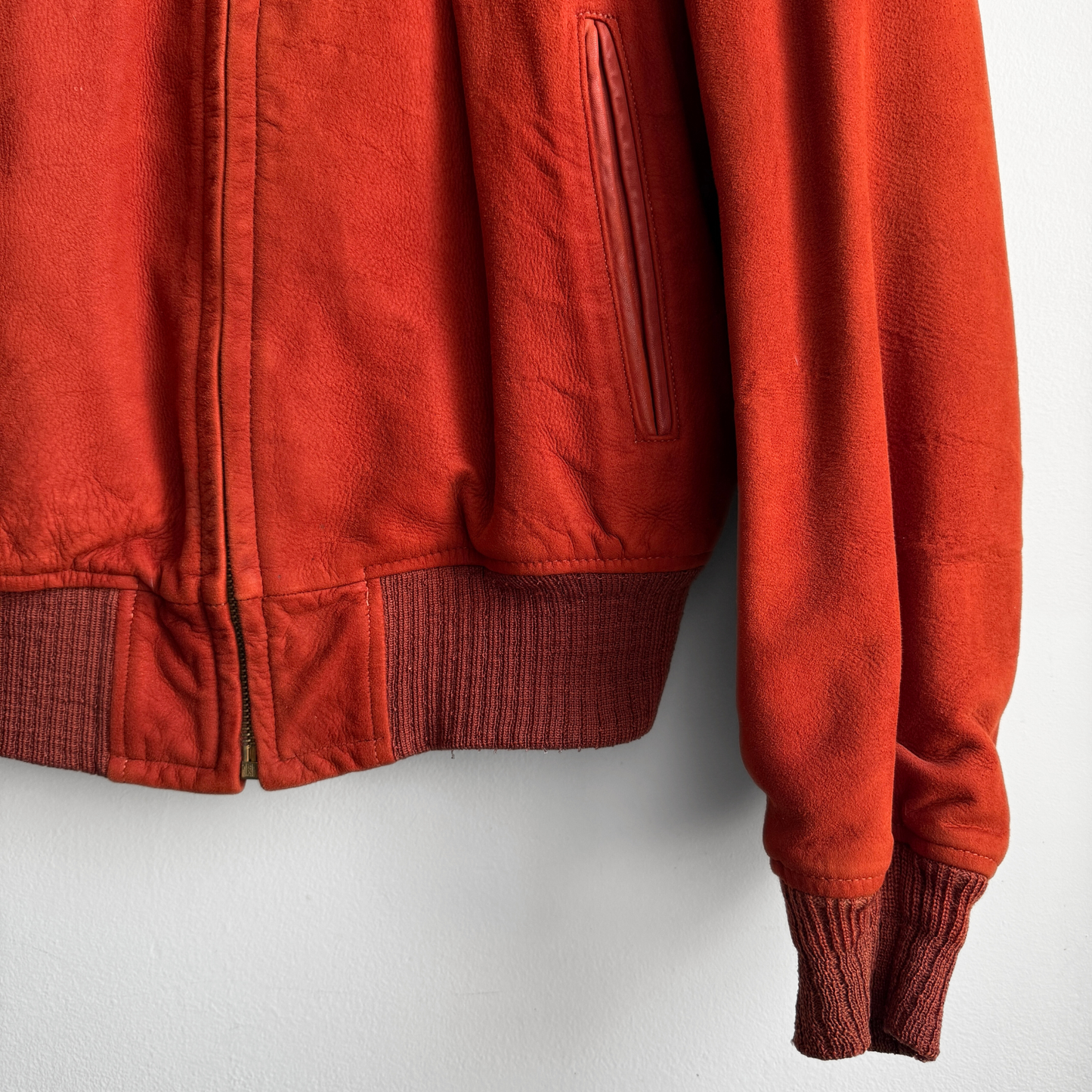 1950s Orange Quilon Suede Leather Jacket