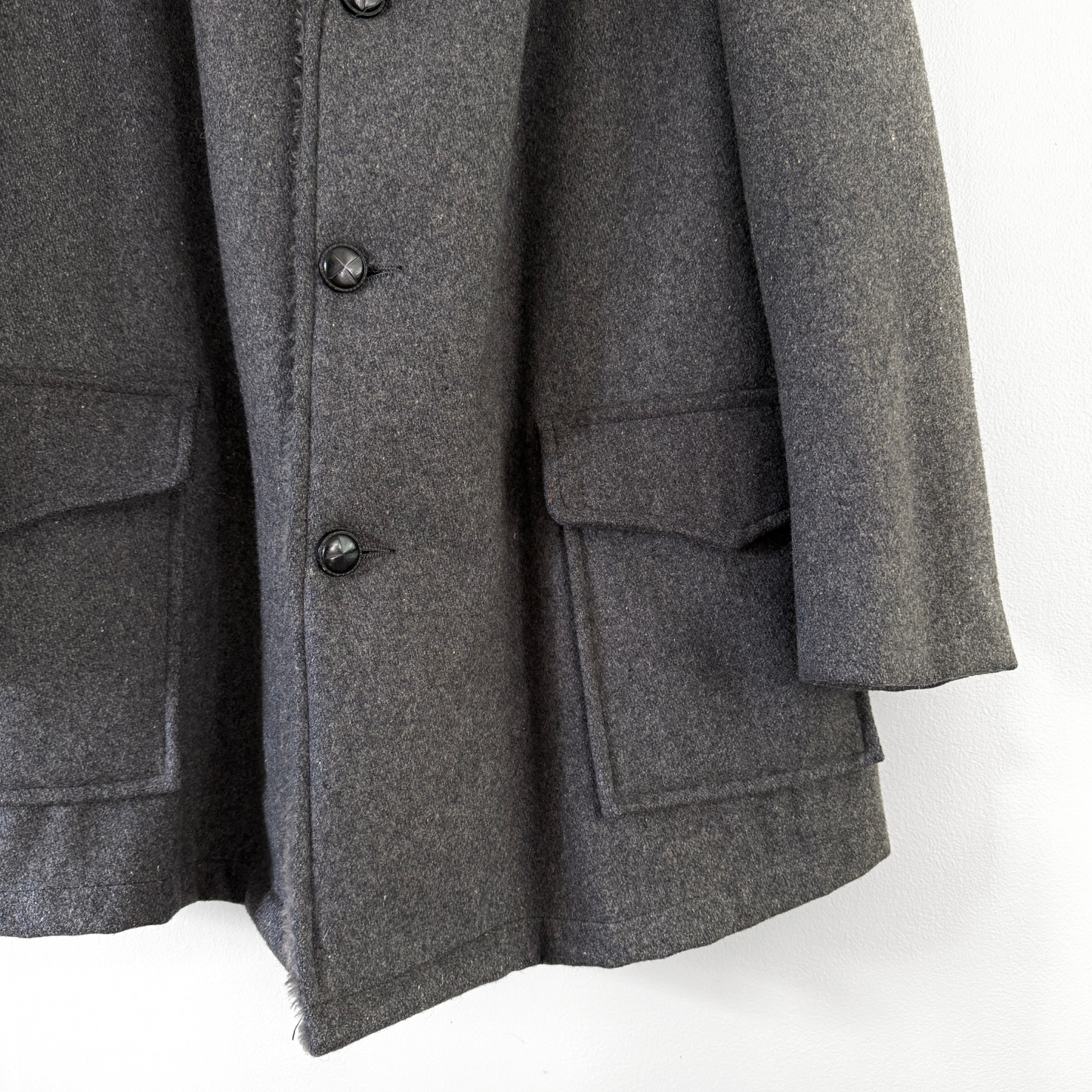 1970s Grey Sherpa Lined Heavy Overcoat