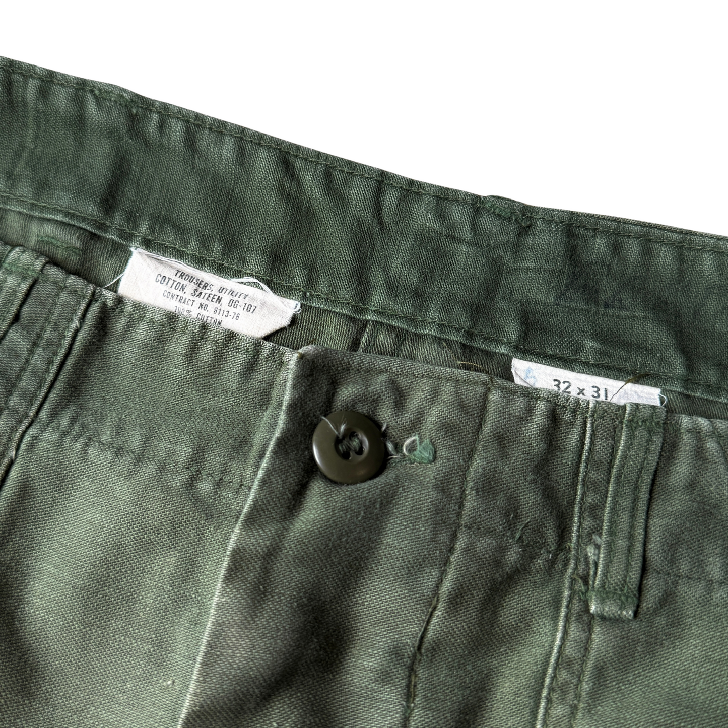 1970s U.S. Army OG 107 Sateen Utility Pants (30)