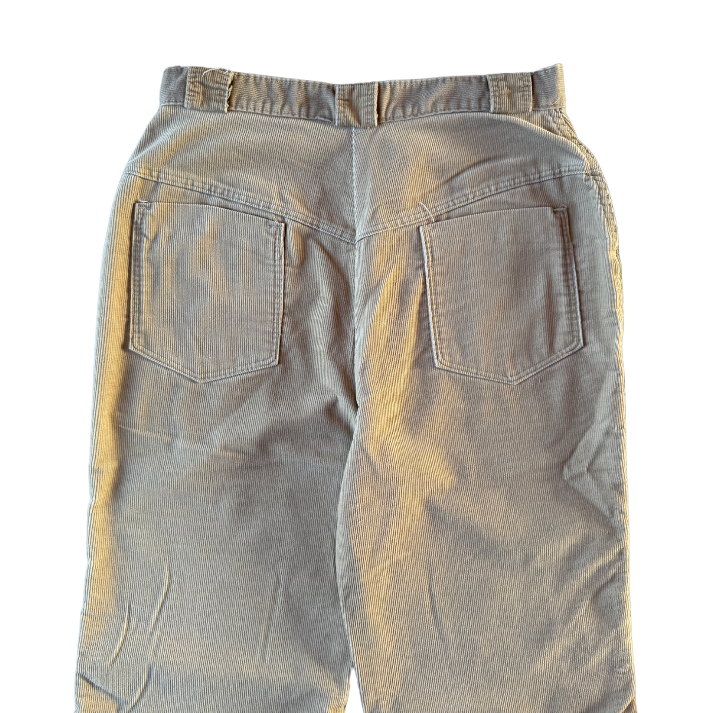 1970s Tan Corduroy Flared Snap Pants (29)