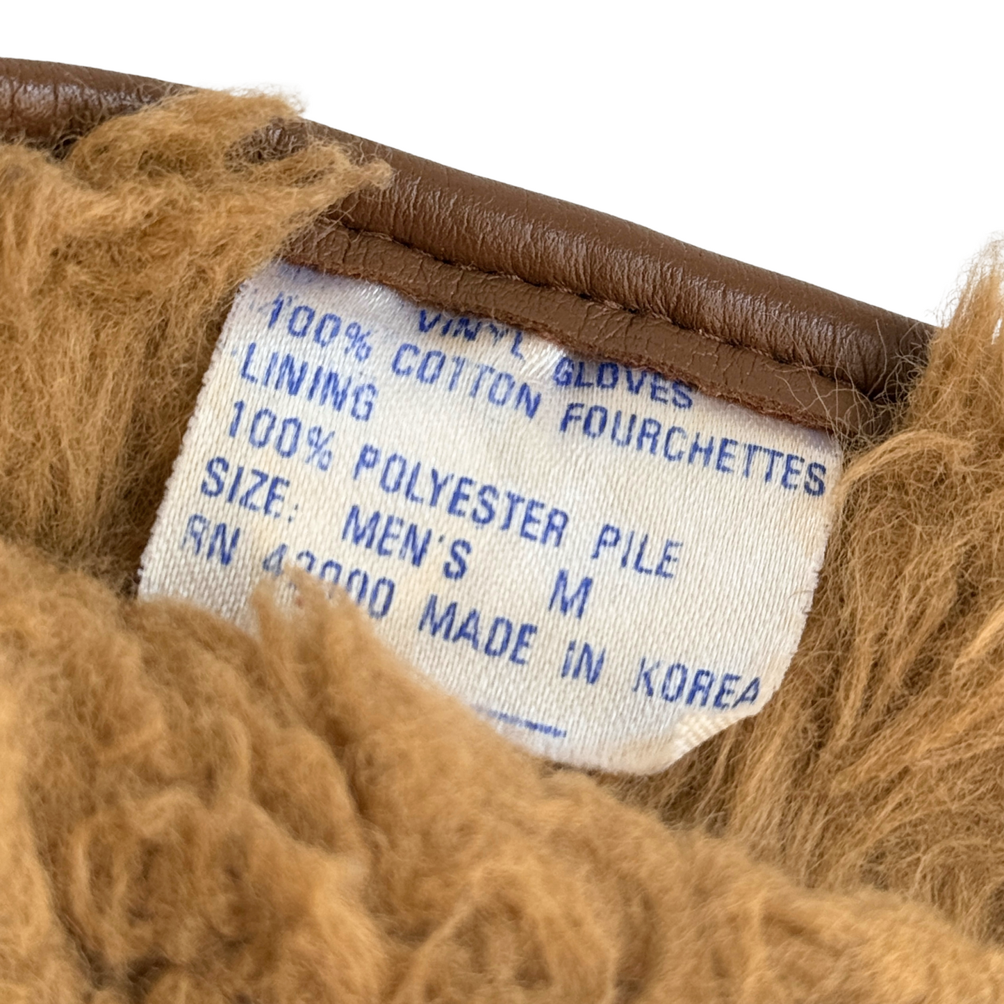 1980s Brown Sherpa Lined Vinyl Gloves