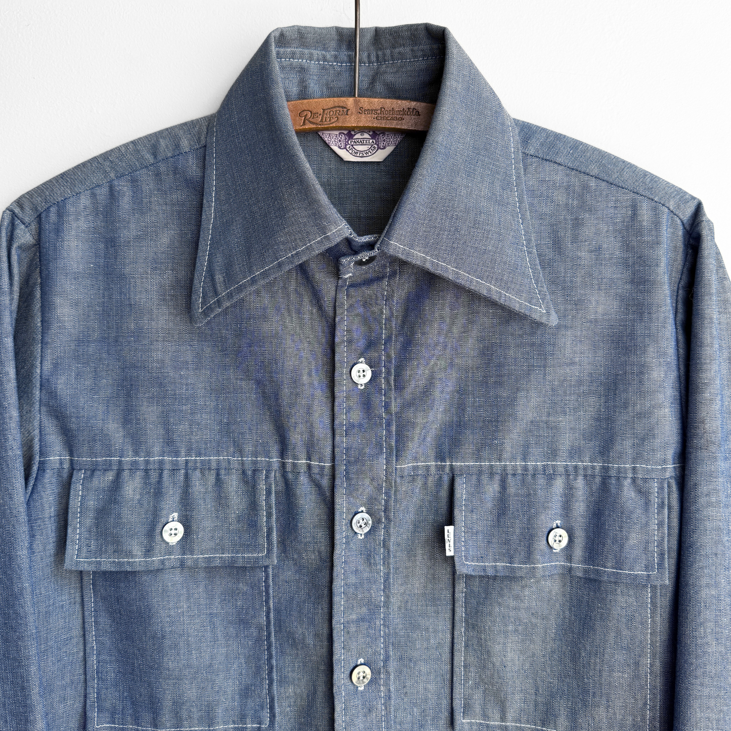 1970s Panatela Big E Chambray Shirt