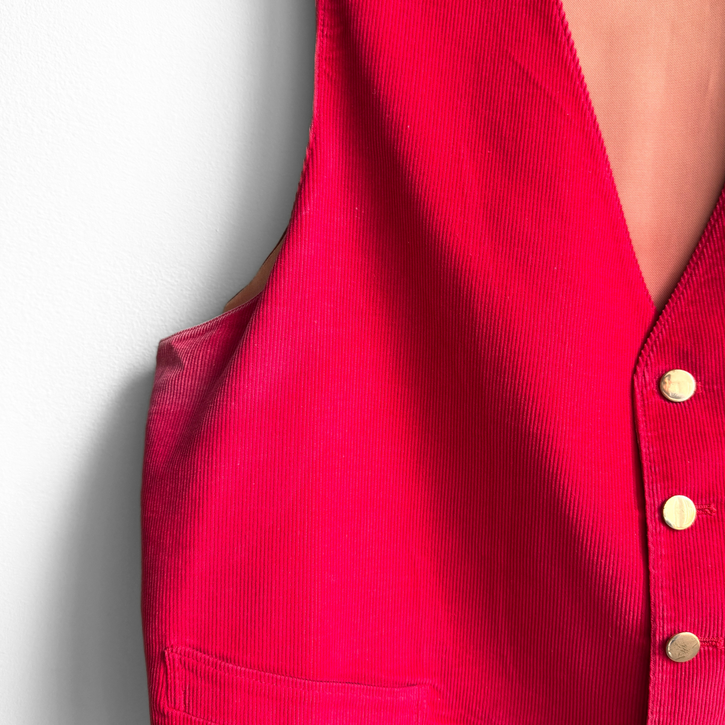 1950s Red Corduroy Vest Waistcoat