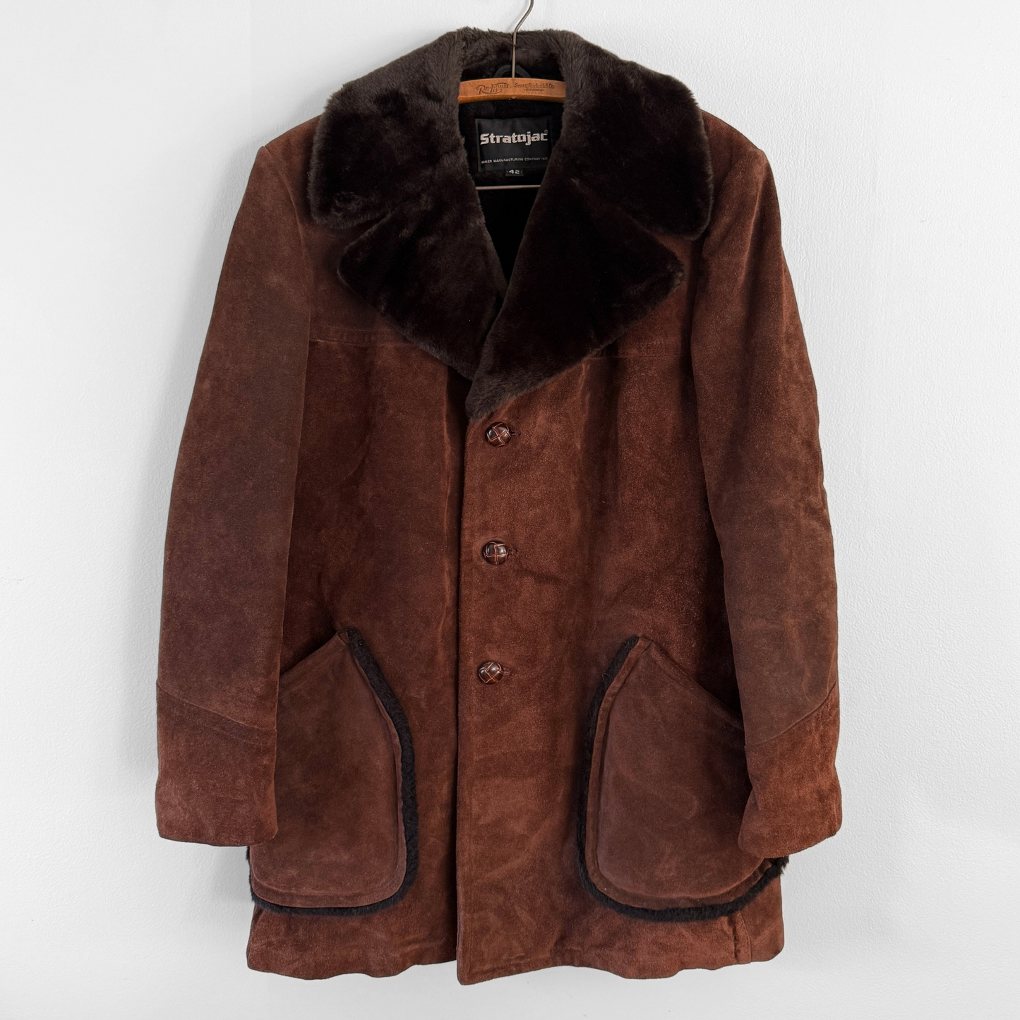 1970s Dark Brown Split Cowhide Leather Coat