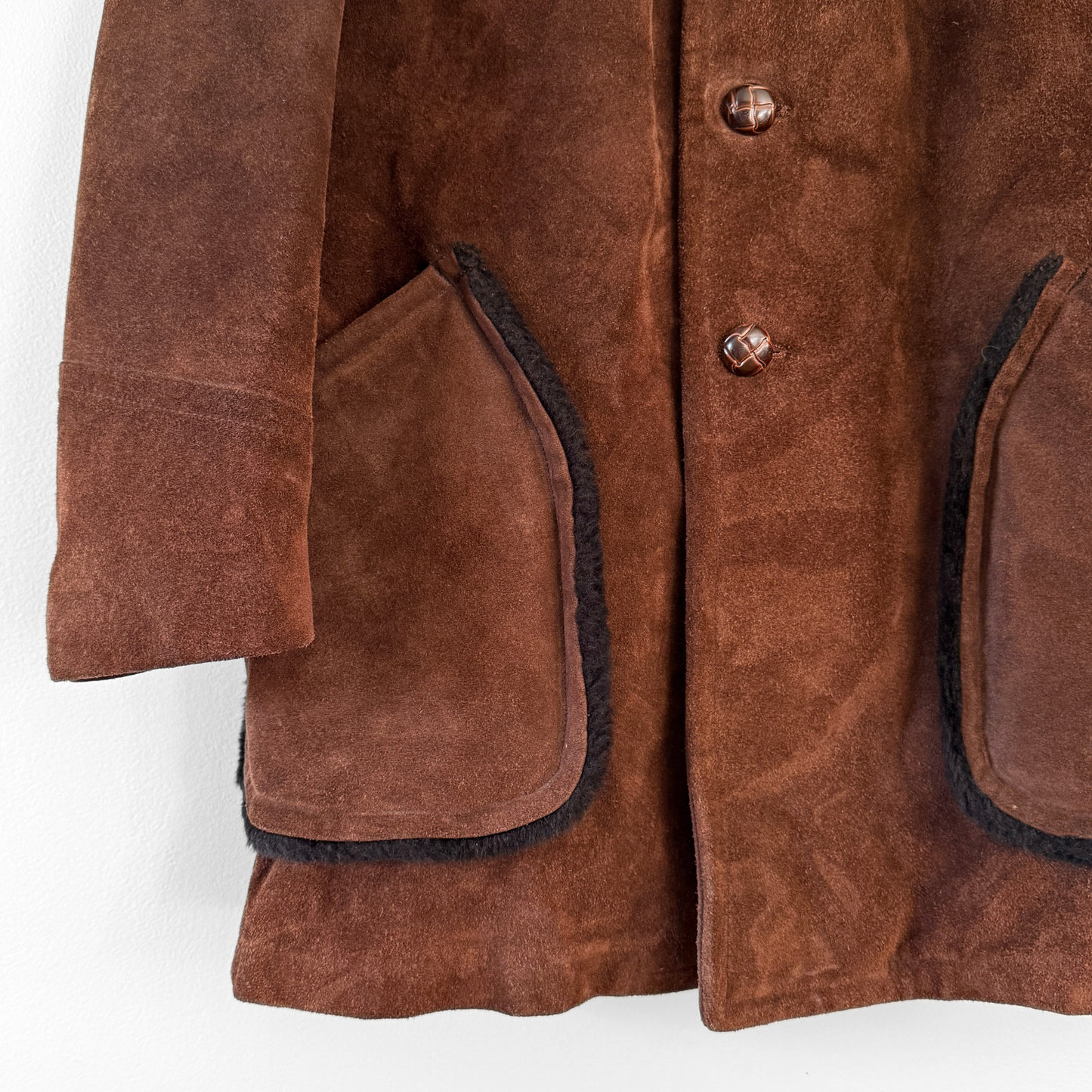 1970s Dark Brown Split Cowhide Leather Coat