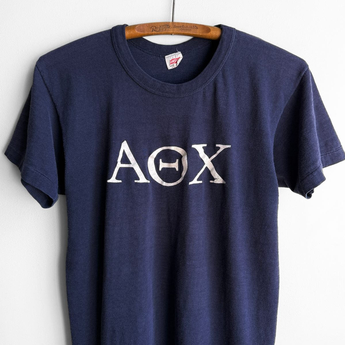 1950s Alpha Theta Chi Flock Print Tee