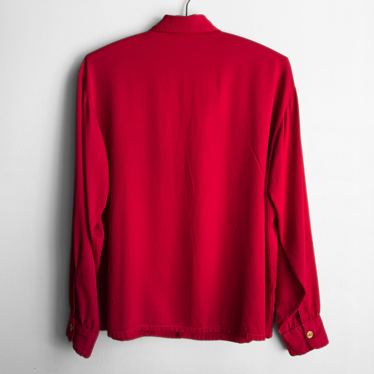 1950s Red & Gold Rayon Shirt