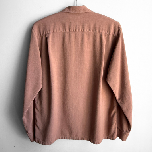 1960s Brown Rayon Loop Collar Shirt