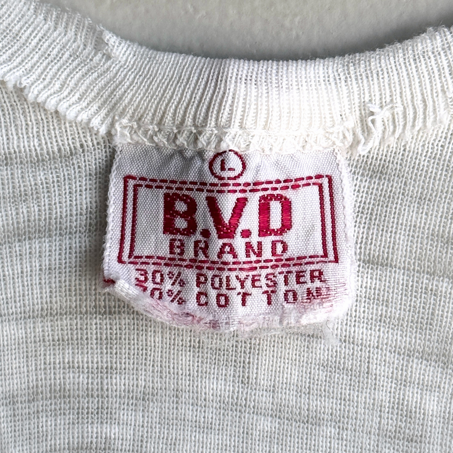 1960s Distressed White Cotton Tank Top