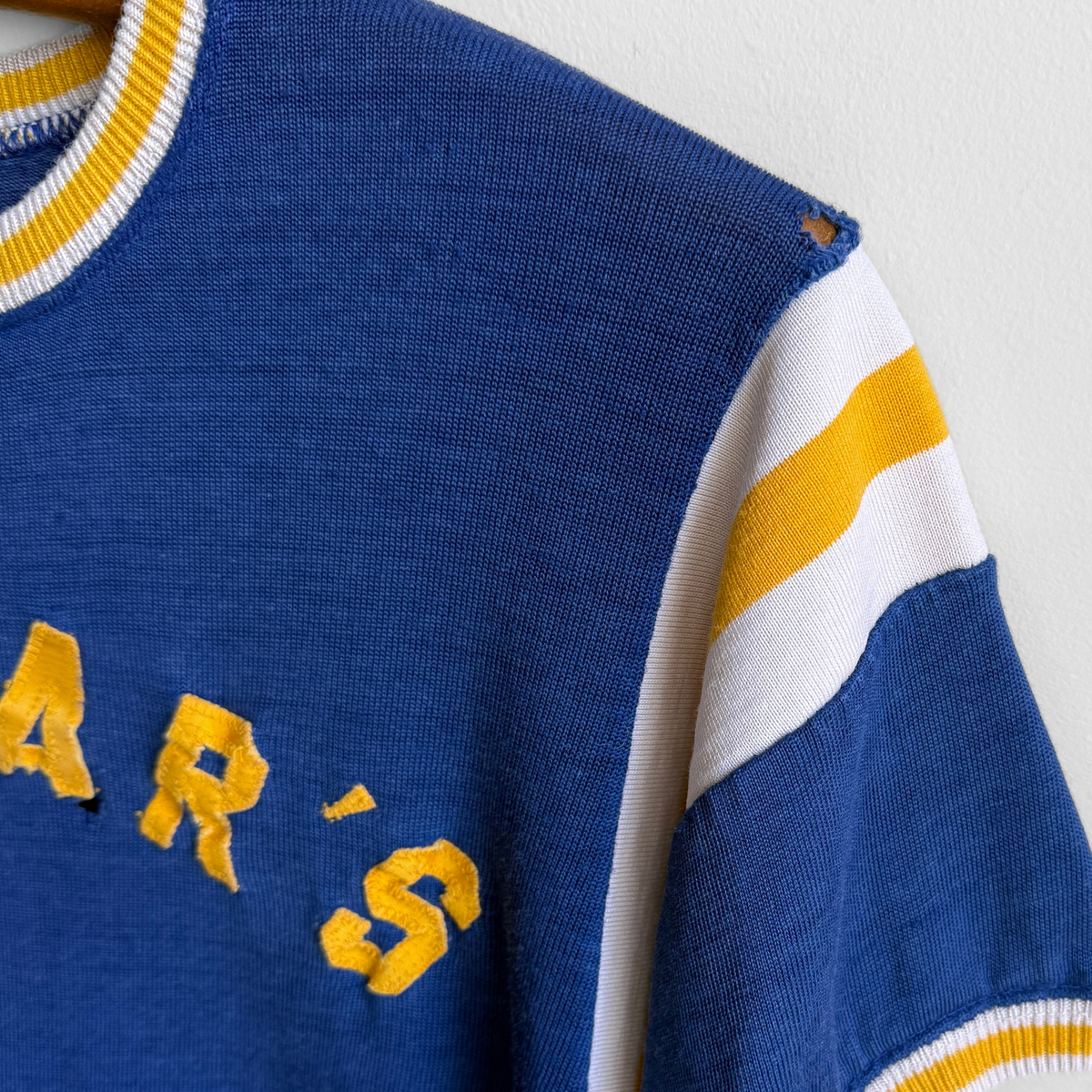 1950s Blue & Yellow Durene Jersey Tee