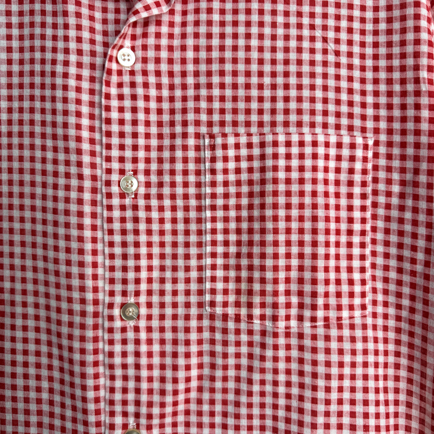 1970s Red & White Check Print Shirt