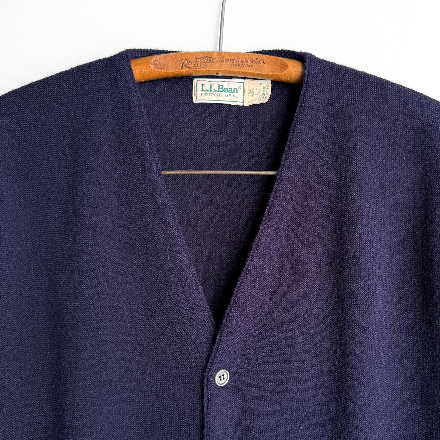 1970s Navy Blue Acrylic Knit Cardigan