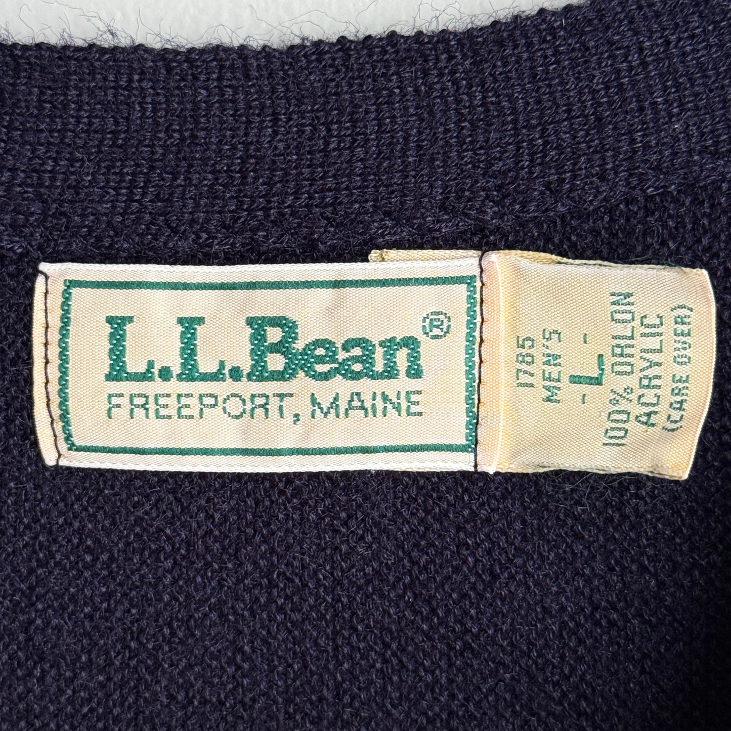 1970s Navy Blue Acrylic Knit Cardigan