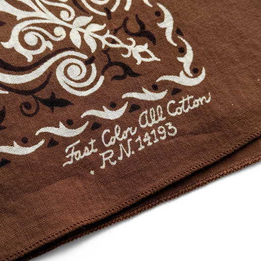 1960s Brown Paisley Print Bandana