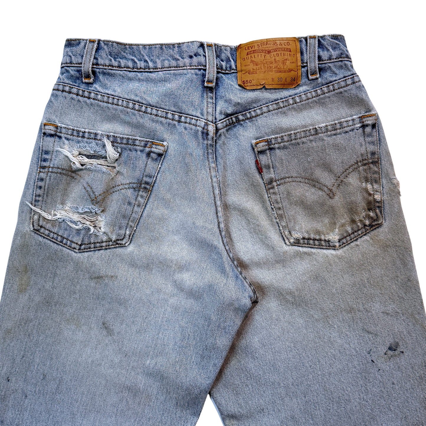 1990s Levi's 550 Distressed Relaxed Fit Denim Jeans (30)