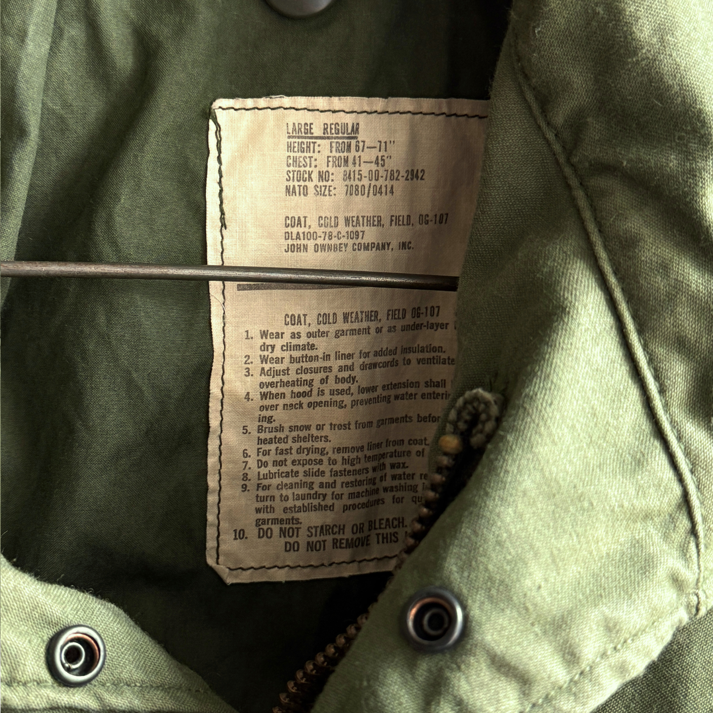 1970s U.S. Army M-65 Cold Weather Field Coat