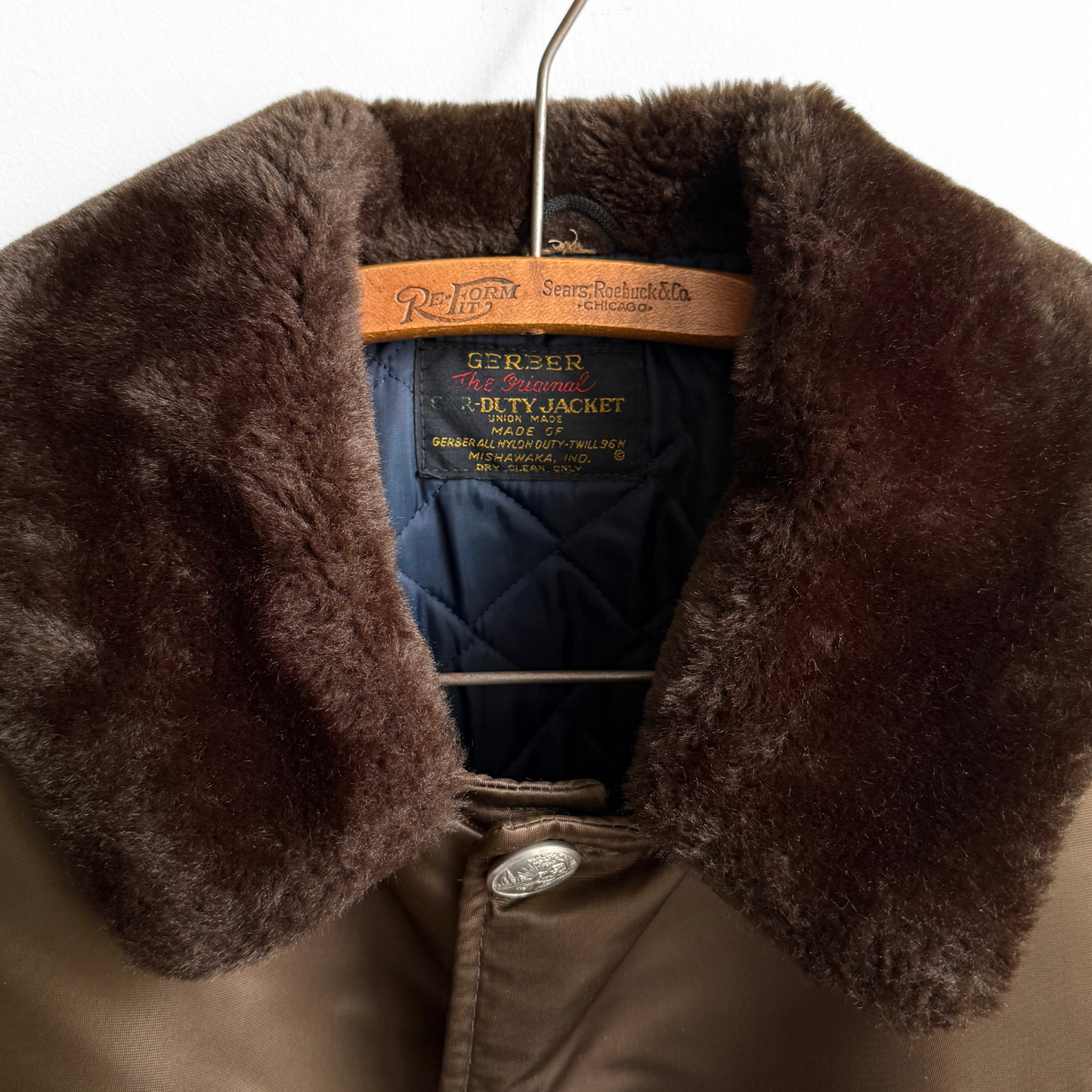 1960s Brown Nylon Twill Bomber Jacket