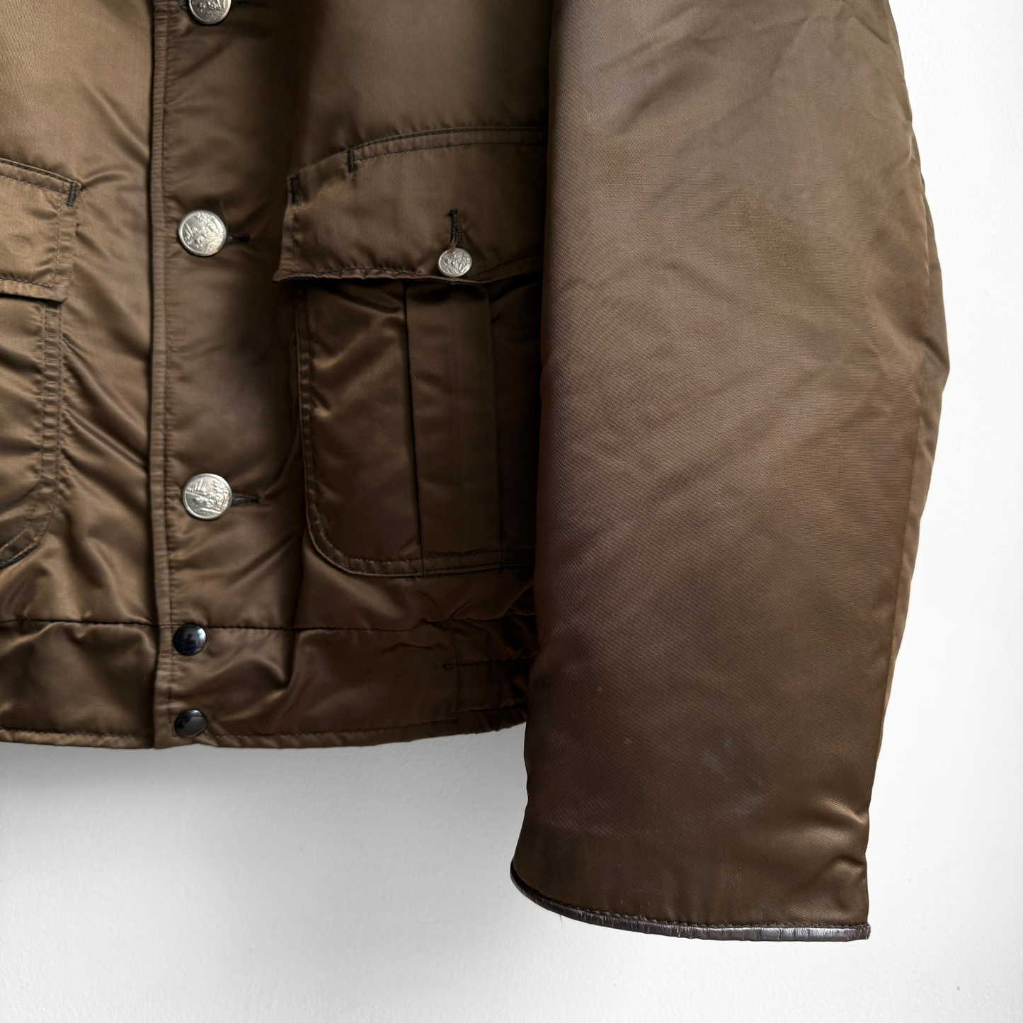 1960s Brown Nylon Twill Bomber Jacket