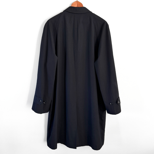 1960s Black Plaid Lined Trench Coat