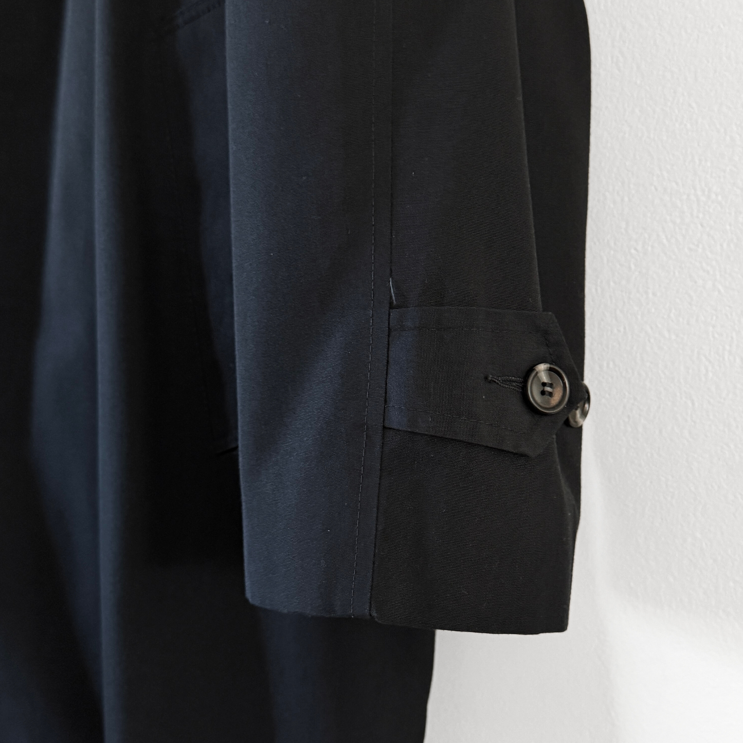 1960s Black Plaid Lined Trench Coat