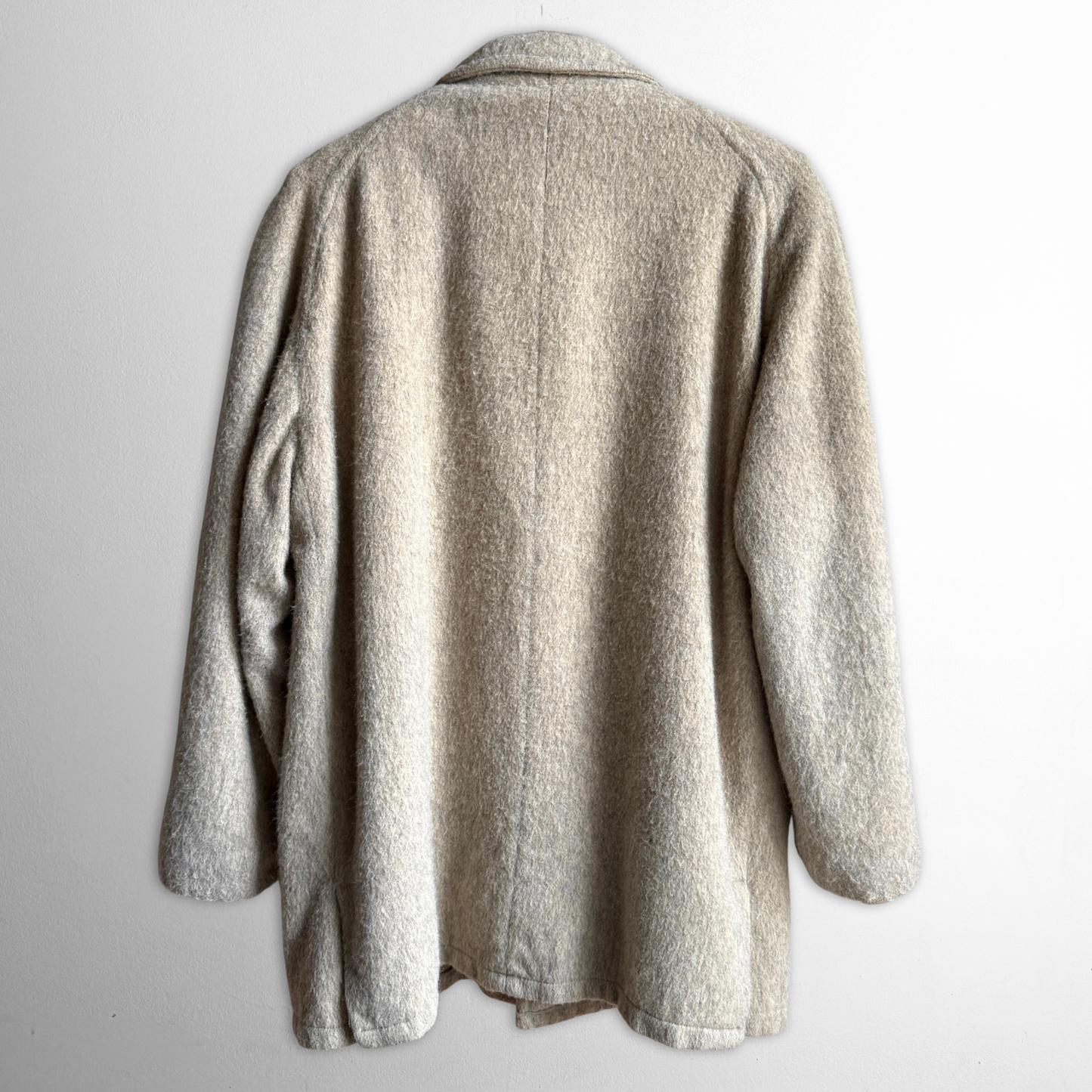 1950s Cream Shaggy Wool Insulated Car Coat