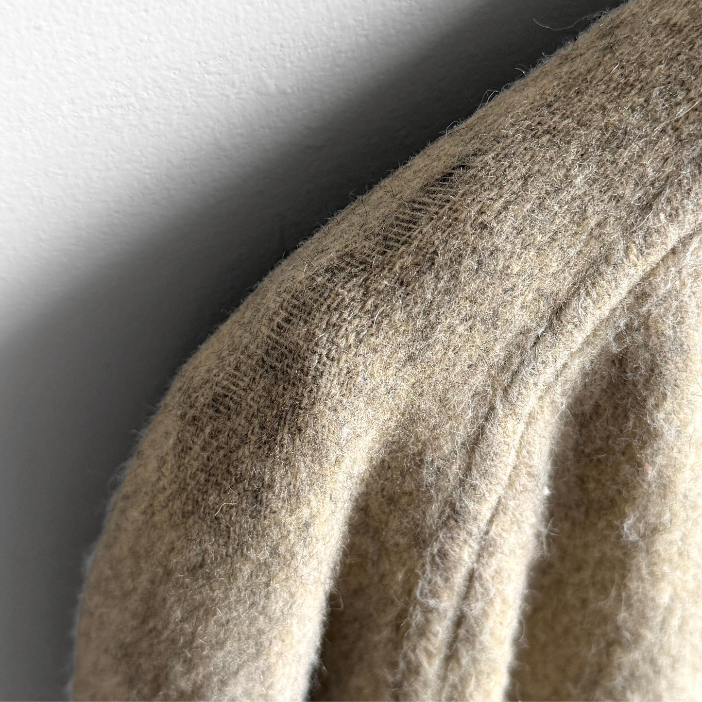 1950s Cream Shaggy Wool Insulated Car Coat