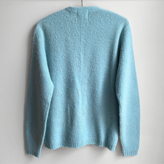 1960s Light Blue Mohair Knit Cardigan