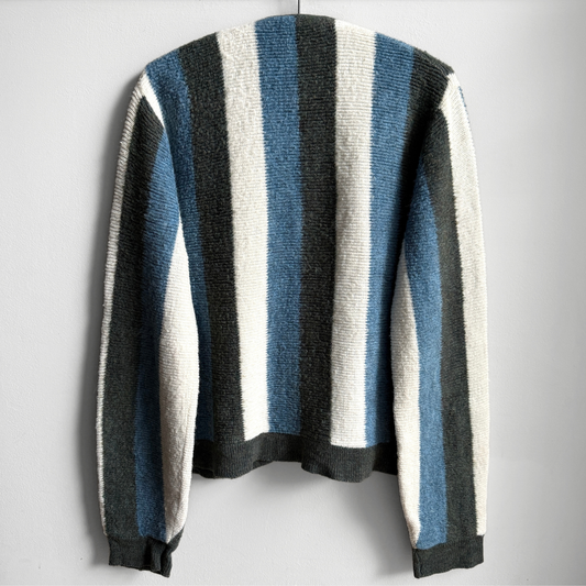 1960s Striped Mohair Knit Cardigan