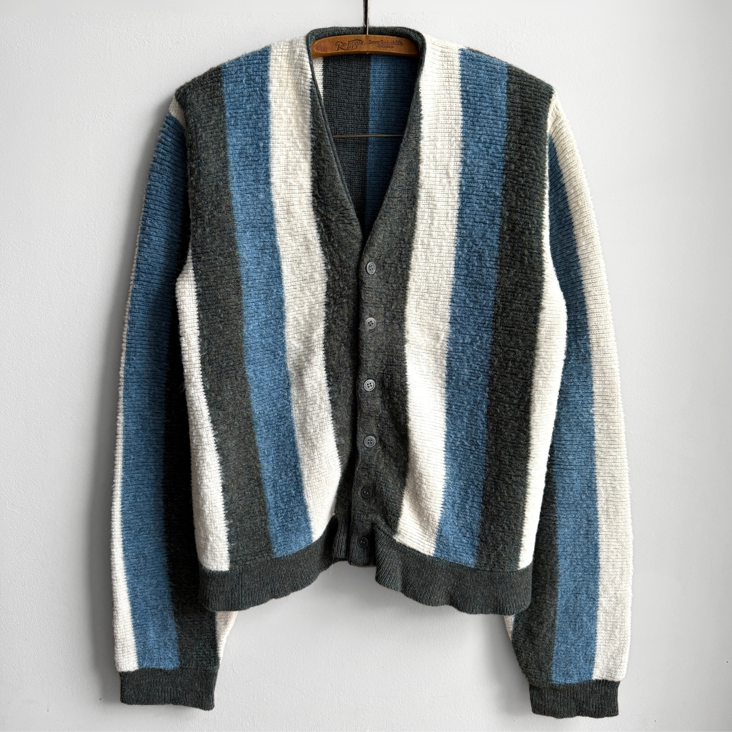1960s Striped Mohair Knit Cardigan