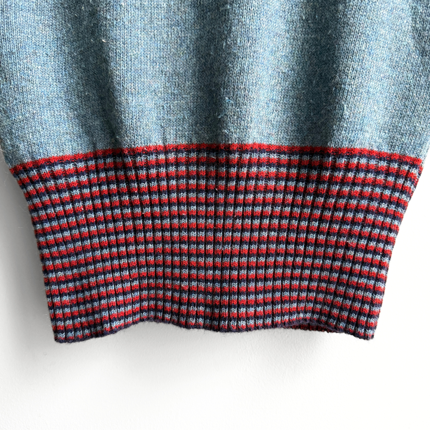 1970s Blue & Red Knit Sweater Vest