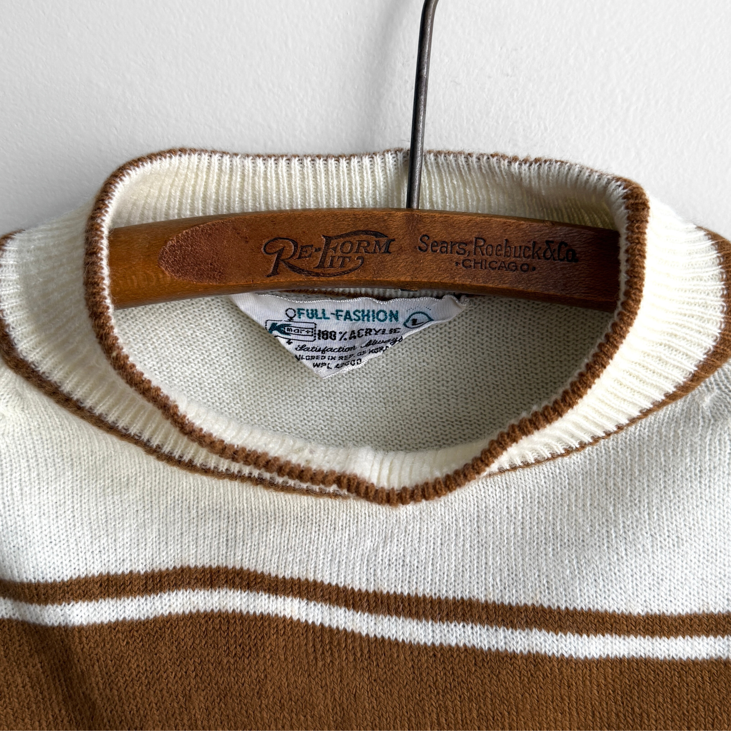 1970s Brown Striped Acrylic Knit Tee