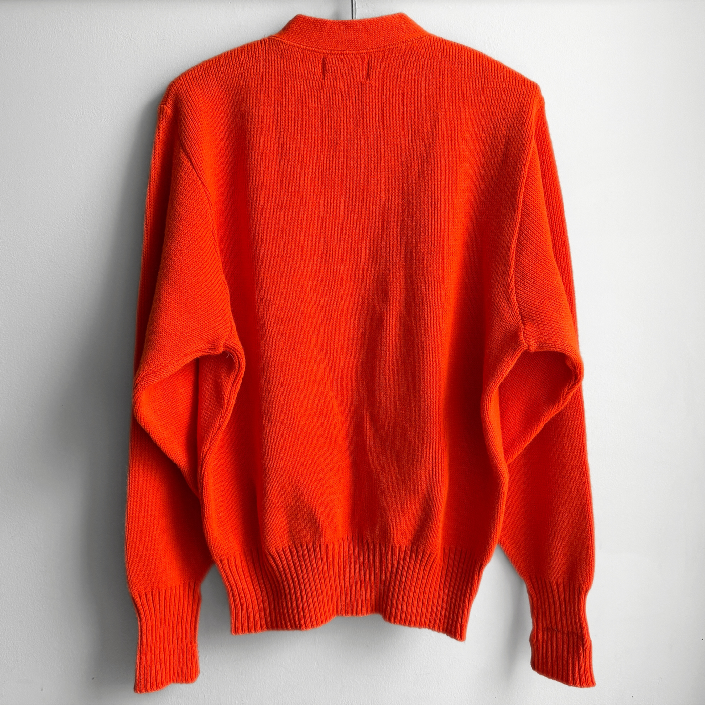 1980s Orange V-Neck Letterman Sweater